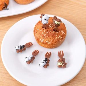 Forks Animal Koala Fruit Fork Mini dessin animé Enfants Snack Gâteau Pick Pick Tooth Tooto Bento déjeuner Décoration de fête