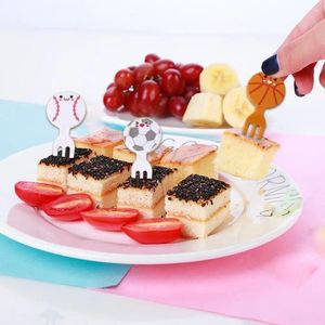 Forks ballen schattige plastic fruitstok mini cartoon tandenstoker kinderen cake bento feest decoratie accessoires lunch gebogen u7r8