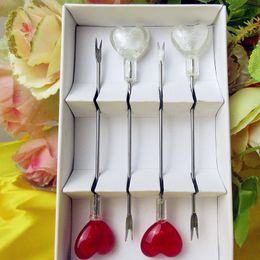 Forks Bar Restaurant servies fruit vork trouwfeest geschenken set miniatuur glas hartvormige decoratief roestvrijstalen dessert 230302