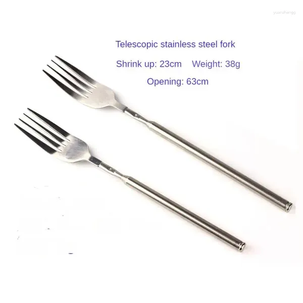 Forks BBQ Fork Fork Inneildless en acier de corrosion-résistance Créative extensible pour la salle à manger Sliver