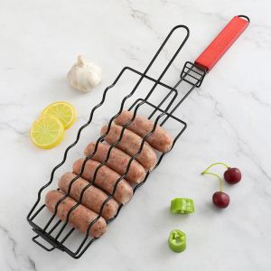 Fourchettes outils de barbecue panier à griller antiadhésif et fourchettes à rôtir pour Hot Dog en acier inoxydable