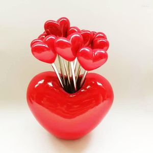 Forks Bento Picks Box Accessories Fruit Toothpick Holder For Mini Star Heart Cake Dessert Pick Decor Child