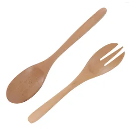 Forks cake lepel zilverwerk lepels salade houten gebruiksvoorwerpen vork servies spaghetti gladde servers houten
