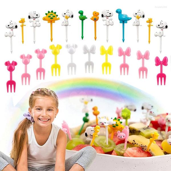 Fourchettes à fruits de dessin animé, cure-dents, sélection d'aliments d'animaux mignons, Mini boîte à Bento, décoration de déjeuner, outil de supplément pour enfants