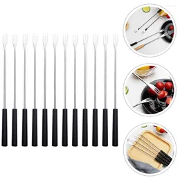 Fourks Chocolate Fondue Fork Ice Cream Handle Kitchen Fruit Kitchen Tool Fipping en acier inoxydable Grill Grill Supplies