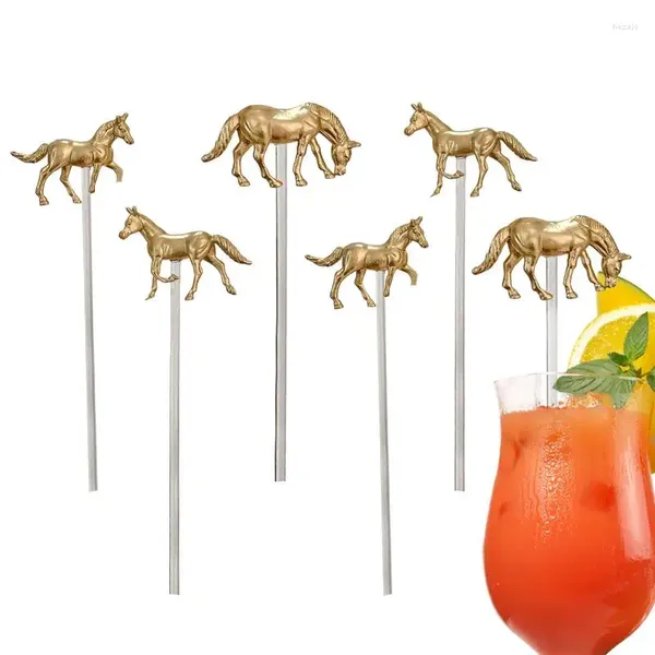 Cocktail de fourchettes réutilisables Portable 6 bâtons swizzle pour réceptions Drink Party Accessoires Decors