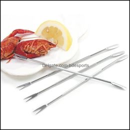 Forks Flatware Kitchen Dining Bar Home Garden 10ps / lot Lobster Crabe aiguille homard en acier inoxydable Fonction de noix Fruit Fruit Seafoo