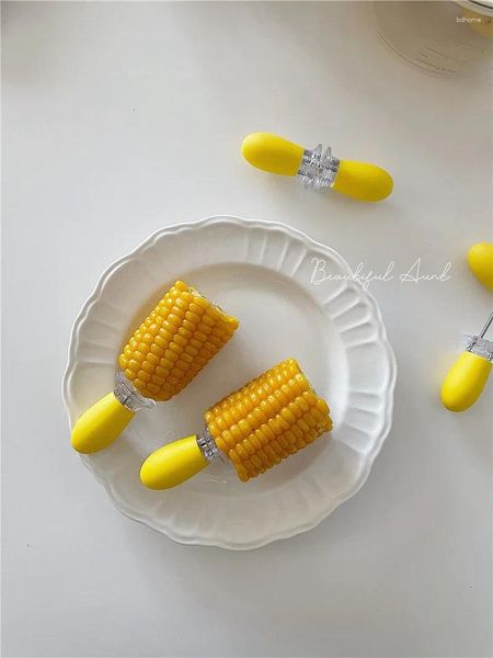 Fork Fork Creative Simplicity Fruit Vegetable Corn Salade Portable Student Vole de table Lovely Practical 2024 Confocien Kitchen