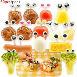 Forks Fruit Vork Cartoon Mini Eyes Kids Plastic Bento Box Accessoires voor kinderen Volwassenen schattig