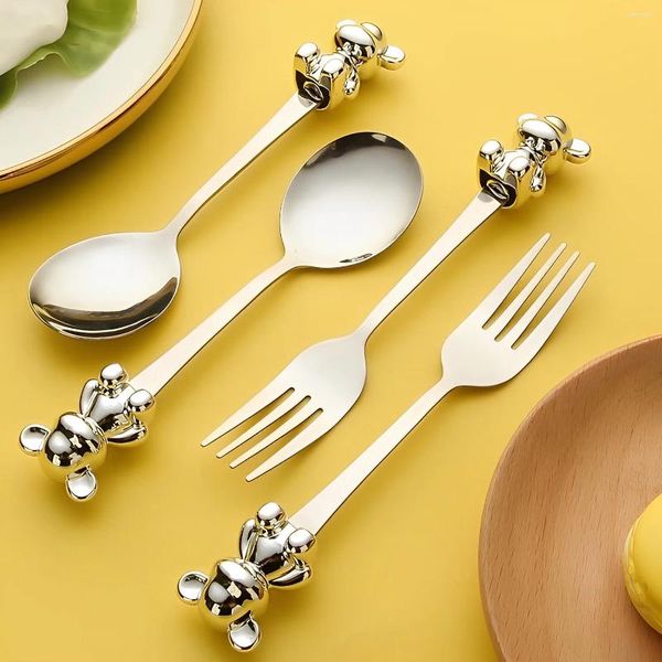 Tenedores GIEMZA, juegos De utensilios para comer personalizados, bonitas cucharas De oso y Cubiertos De Acero Inoxidable, tenedor moderno