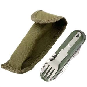 Forks Long Cookware Backpack Spork Fork Stainless Steel Fold Knife Utensil Spoon Set Combo Picnic Camp Cutlery Tableware Flatware 230302