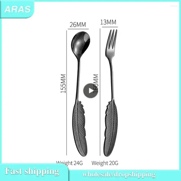 Fourks faisant des repas plus agréables pour utiliser la durabilité créative Durability Feather Handle Design 304 acier inoxydable