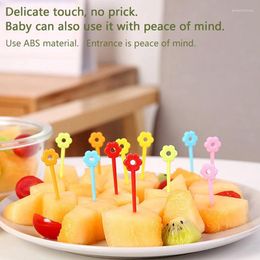 Forks Mini Cartoon Plastic Fruit Picks Children Snack Cake Dessert Pick Tootpick Bento Lunches Party Decoratie