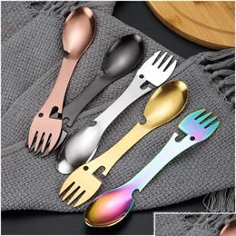 FUCKWERS PORTATHT MTI Tool Upswware Can Opener Camp Cutlery Utensil Bottle Picnic de acero inoxidable Spoon Spoon LX4980 DRO DHL5Q