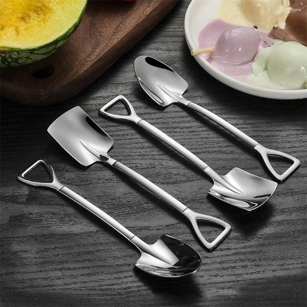 Tenedores Pala Retro Café Té Helado Cuchara de Metal Regalo Barra Creativa Postre de Acero Inoxidable Vajilla Set Artículos para el Hogar Cocina