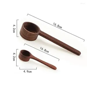 Fourks Small Mini Wooden Round Tea Coffee Salt Salt Black Night Beech Househol Kitchen Cuisine