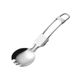 Forks en acier inoxydable Spoon Fourk remplacement anti-corrosif réutilisable lavable pliable de camping de randonnée de randonnée de randonnée