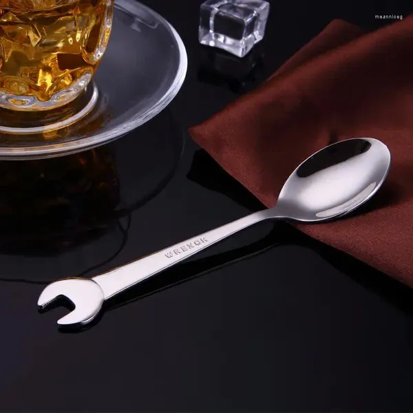 Fourchettes cuillère en acier inoxydable, clé fourchette cuillère à glace créative petit cadeau Bar outils de cuisine vaisselle cuillères à café