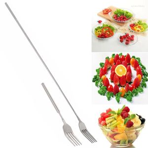 Fourchettes En Acier Inoxydable Style Occidental BBQ Dîner Fruits Dessert Long Couverts Fourchette Extensible Outil De Cuisine