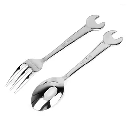 Forks Tableware Wrench Shape Stainless Steel Kitchen Tools Spanner Spoon Fork Cooking Accessories