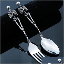 Forks Titanium Steel Skeleton SKL Fork Lepoon servies