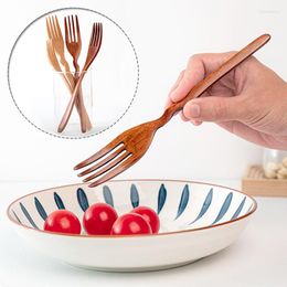 Vorks houten lepel vork bamboe keuken kookgereedschap gereedschap soep theespoon servies voor desserts salade huishouden geschenken