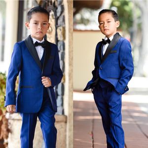 Formele Jongenslijtage Suits Diner Smoking Koninklijke Blauwe Kleine Kinderen GroomsMen Kinderen voor Bruiloft Avond Suit 2 stuks