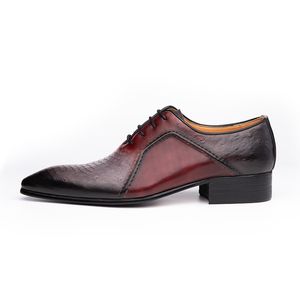 Business formel élégant authentique hommes top oxford qualité cuir chaussure homme derby buétières chaussures de fête de mariage 278 s