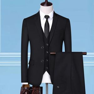 Formel Business mariage 3 pièces costume ensemble mâle blazers veste pantalon gilet pantalon robe gilet 240108