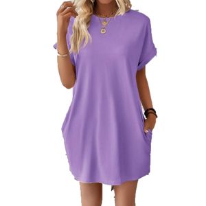 robe formelle mini robe plus taille robes coloride solide au-dessus du genou une ligne poches naturelles élégantes vacances d'été s 2xl robes pour femme élégante promont robe blanche