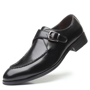 Formele jurken Corporate Schoenen voor Mannen Blauwe Monnik Strap Schoenen Mannen Italiaanse Schoenen voor Mannen Punt Mode Big Size Sapato Oxford Masculino 2019