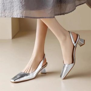 Sandales à talons hauts formels pour femme Concise Office Lady Slingbacks Stilettos Sexy Point Toes Summer Chiles Chaudes Mules 240429