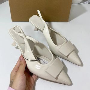 Formele sandalen met hoge hakken voor vrouw beknopte kantoor dame slingbacks stiletto's sexy puntige tenen zomer chic dames muilezels schoenen 240328