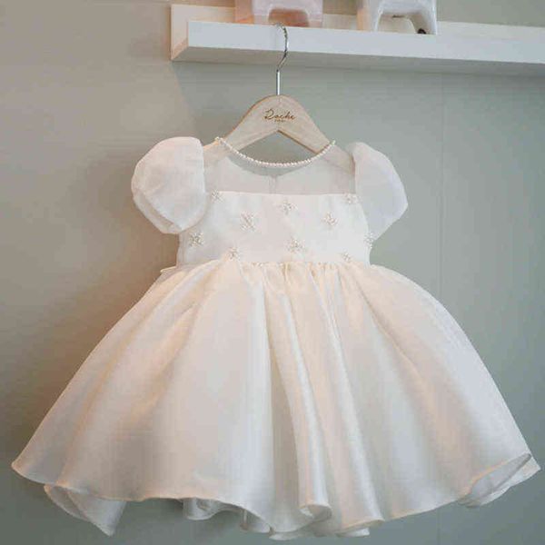 Formal niños bebé niña princesa vestido cuentas de cristal encaje 1er cumpleaños boda fiesta ropa infantil recién nacido vestido de primera comunión G1129