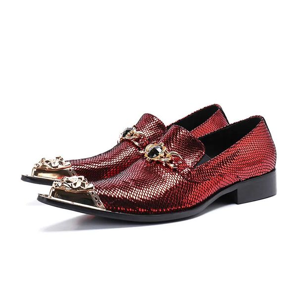 Zapatos formales de cuero para hombre, zapatos de vestir de tipo italiano para hombre, zapatos de punta de hierro puntiagudos, zapatos de hombre, zapatos de boda de color rojo vino para hombre