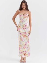 Ocasión formal Nuevo en vestidos Mujer Verano 2023 Chic y elegante Estampado floral Vacaciones Rave Trajes Vestidos largos delgados