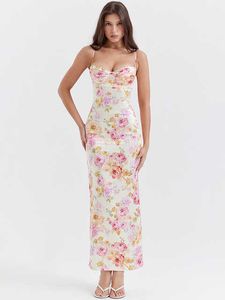 Formele gelegenheid nieuw in jurken vrouwen zomer 2023 chic en elegante vakantie met bloemenprint rave outfits slanke lange jurken