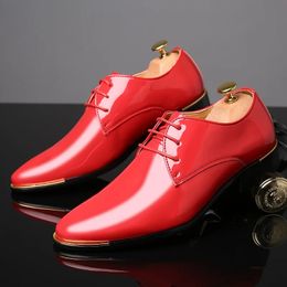 Chaussures formelles hommes classique en cuir verni chaussures de mariage hommes bureau coiffeur moda Italiana hommes chaussures habillées en cuir erkek ay 657 240110