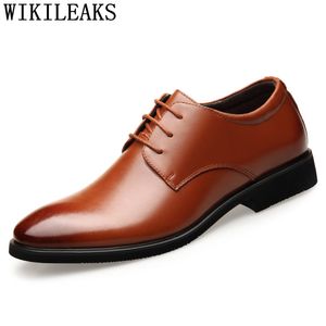 Formele Schoenen Mannen Echt Leer Plus Size Jurk Schoenen Mannen Klassieke Coiffeur Italiaanse Jurk Mannen Kantoor Schoenen Bruine Jurk Ayakkabi