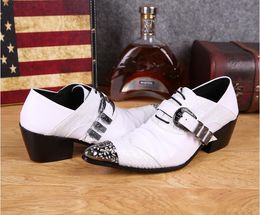 Chaussures de soirée de mariage formelles pour hommes, chaussures de styliste de mode italienne, chaussures d'affaires en cuir véritable, H162 127