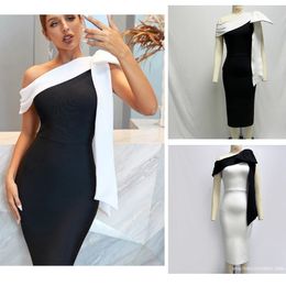 Robe de soirée pour femmes formelle avec grand arc élégant robe de bandage chérie