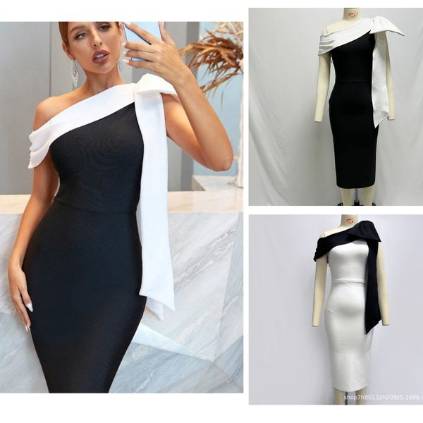 Robe de soirée pour femmes formelle avec grand arc élégant robe de bandage chérie