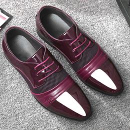 Anciennes chaussures en cuir PU pour hommes à lacets Oxfords chaussures De mariage pour hommes chaussures habillées pour fête Zapatos Para Hombre De Vestir 240321