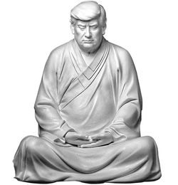 Ex presidente de los Estados Unidos, Donald Trump, estatua del presidente de Buda de resina, modelo hecho a mano, recuerdo de Trump 2024, estatua de Buda que escucha Xitian O8143796