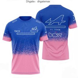 Formule 1 Alpines racing costume T-shirt fans f1 équipe vêtements demi-manches T-shirt respirant