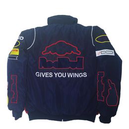 Formule 1 F1 Racing Suit Style européen et américain College Veste en coton décontractée Hiver Pleine broderie Vintage Moto Jacket251a