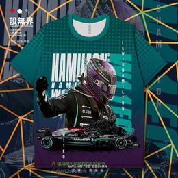 Formule 1 Raceauto W11eq Hamilton Britse coureur Sneldrogend T-shirt Heren- en dameskleding 000a Set zonder grenzen