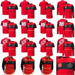 Formule 1 Racing Nieuwe Red Team Driver F1 Racer Fans Casual Polo Shirts Summer Long Sleeve Jersey T-Shirt