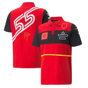 T-shirt de course Formule 1 Nouveau t-shirt de pilote de pilote F1 Red Team F1 Fans Racer Polo Casual Polo T-shirt à manches longues Summer