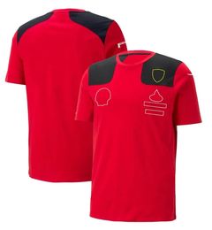 T-shirt d'équipe de Formule 1 Nouveau Polo F1 Polo Driver Motorsport T-shirt Red Breathable Short à manches
